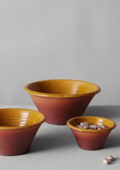 Ceramics|Kitchen-TOAST Willow Pottery Nesting Bowls Terracotta/Ochre