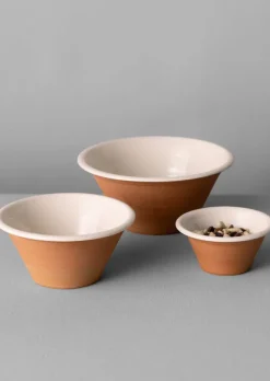 Kitchen|Tableware-TOAST Willow Pottery Nesting Bowls Terracotta/Ecru