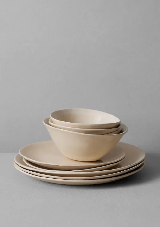 Ceramics|Tableware-TOAST Wonki Ware White Wash Dinner Plate Natural/White