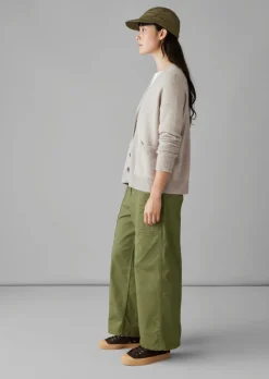 Cashmere|Knitwear-TOAST Wool Cashmere Boxy Cardigan Putty