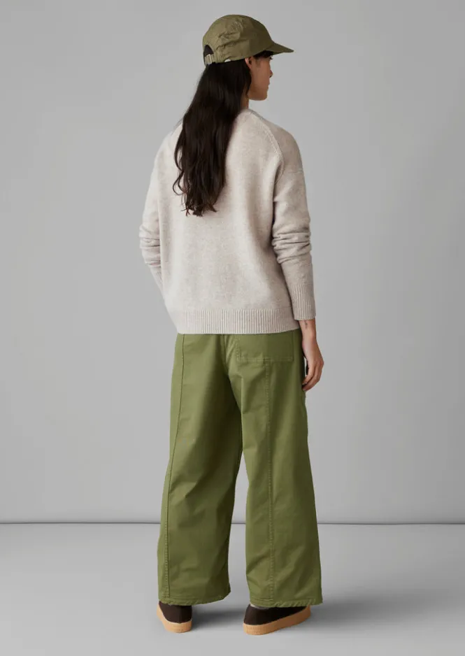 Cashmere|Knitwear-TOAST Wool Cashmere Boxy Cardigan Putty