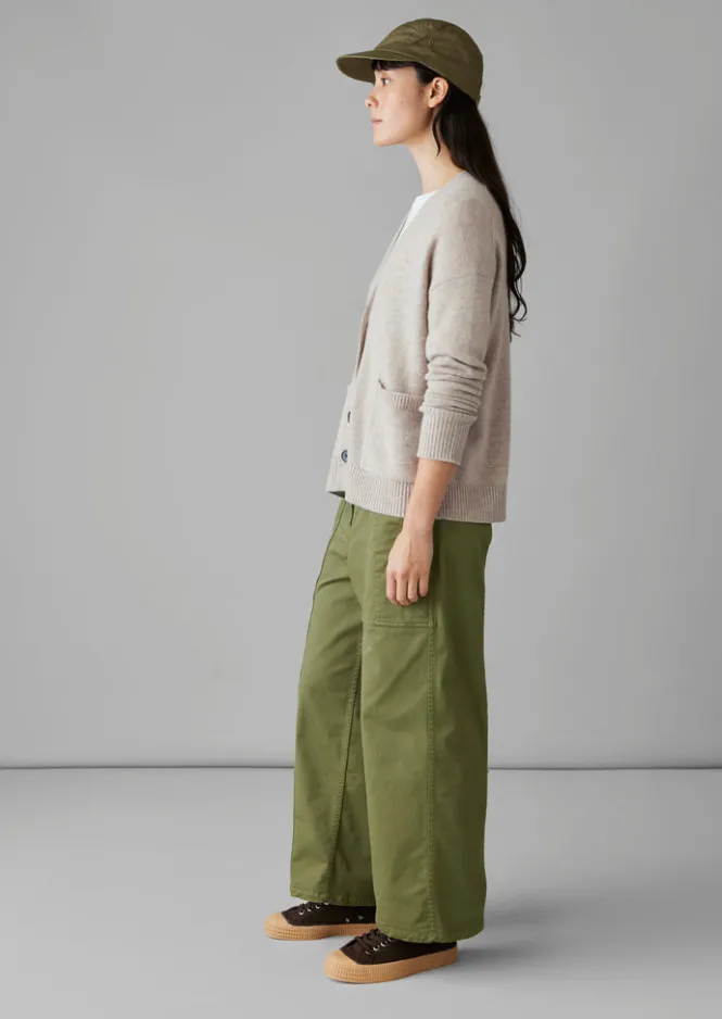 Cashmere|Knitwear-TOAST Wool Cashmere Boxy Cardigan Putty