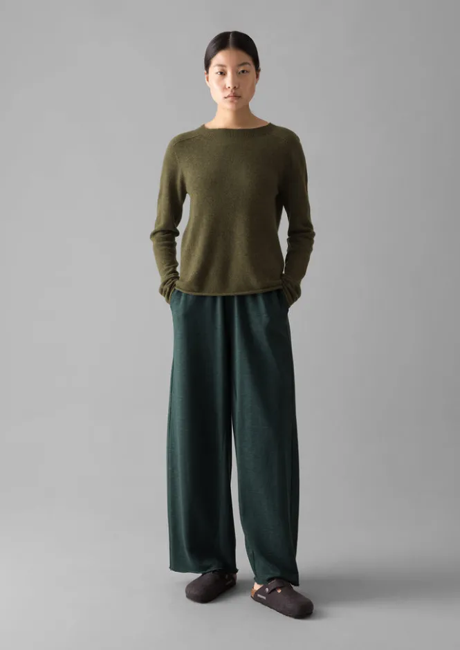 Knitwear-TOAST Wool Cashmere Neat Sweater Olive