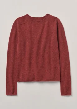 Knitwear-TOAST Wool Cashmere Neat Sweater Russet