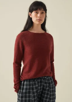Knitwear-TOAST Wool Cashmere Neat Sweater Russet