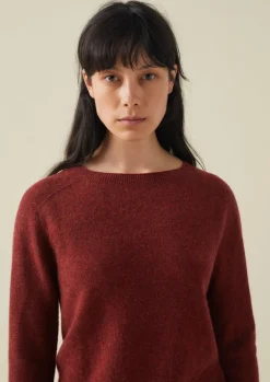 Knitwear-TOAST Wool Cashmere Neat Sweater Russet