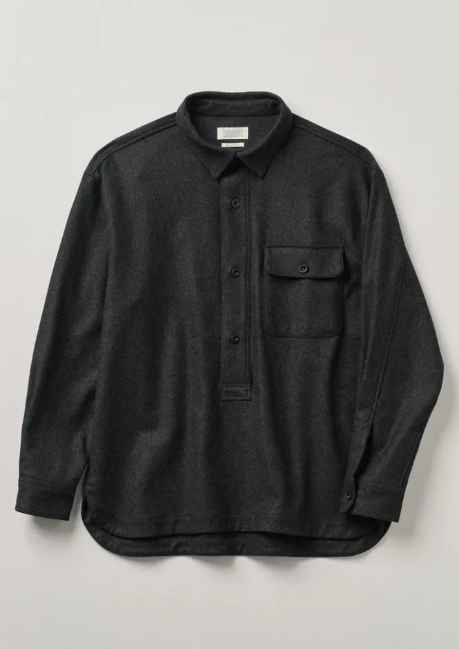 Shirts-TOAST Wool Cashmere Overshirt Charcoal