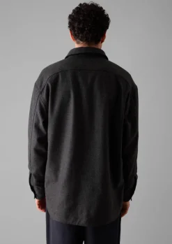 Shirts-TOAST Wool Cashmere Overshirt Charcoal