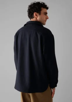 Shirts-TOAST Wool Cashmere Overshirt Navy
