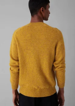 Knitwear-TOAST Wool Crew Neck Sweater MustardMarl