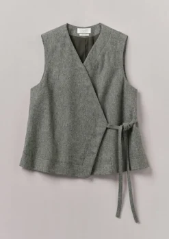 Coats & Jackets-TOAST Wool Flannel Sleeveless Jacket GreyMelange