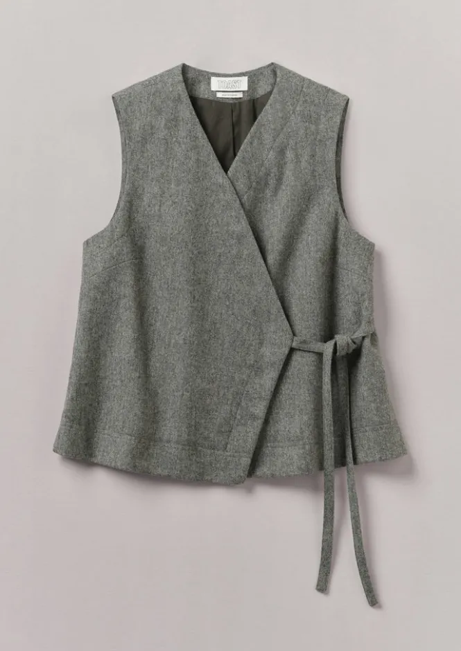 Coats & Jackets-TOAST Wool Flannel Sleeveless Jacket GreyMelange