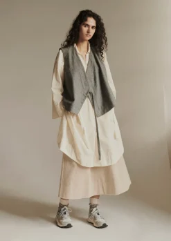 Coats & Jackets-TOAST Wool Flannel Sleeveless Jacket GreyMelange