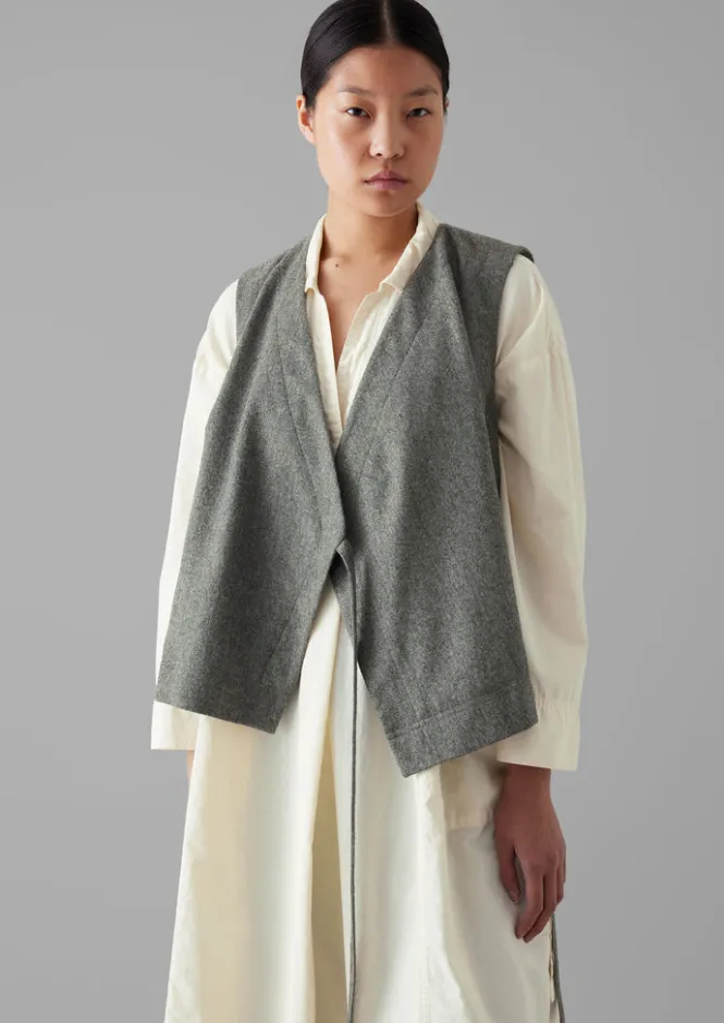 Coats & Jackets-TOAST Wool Flannel Sleeveless Jacket GreyMelange