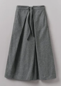 Skirts|Trousers-TOAST Wool Flannel Tie Front Culottes GreyMelange