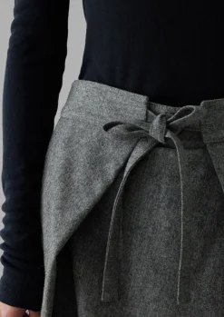 Skirts|Trousers-TOAST Wool Flannel Tie Front Culottes GreyMelange