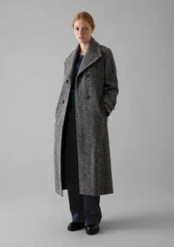 Coats & Jackets-TOAST Wool Herringbone Belted Coat GreyMelange