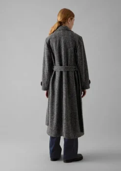 Coats & Jackets-TOAST Wool Herringbone Belted Coat GreyMelange