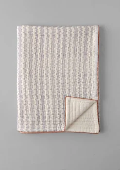 Textiles|Blankets & Throws-TOAST Zig Zag Block Print Cotton Quilt OffWhite/Midnight