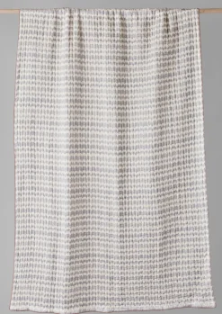 Textiles|Blankets & Throws-TOAST Zig Zag Block Print Cotton Quilt OffWhite/Midnight
